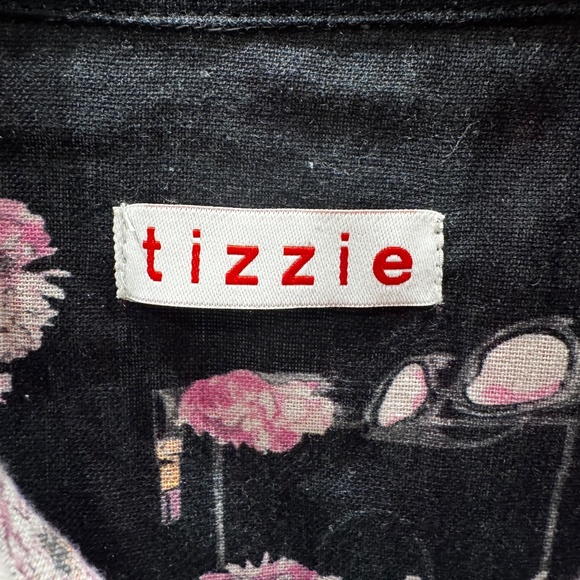 Dizzy-Lizzie - Tizzie - Cape Cod Tunic Pink White Ikat Sz L - Picture 7 of 8